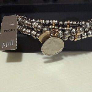 J. Jill Multi-Strand Silver and Gold Bracelet
